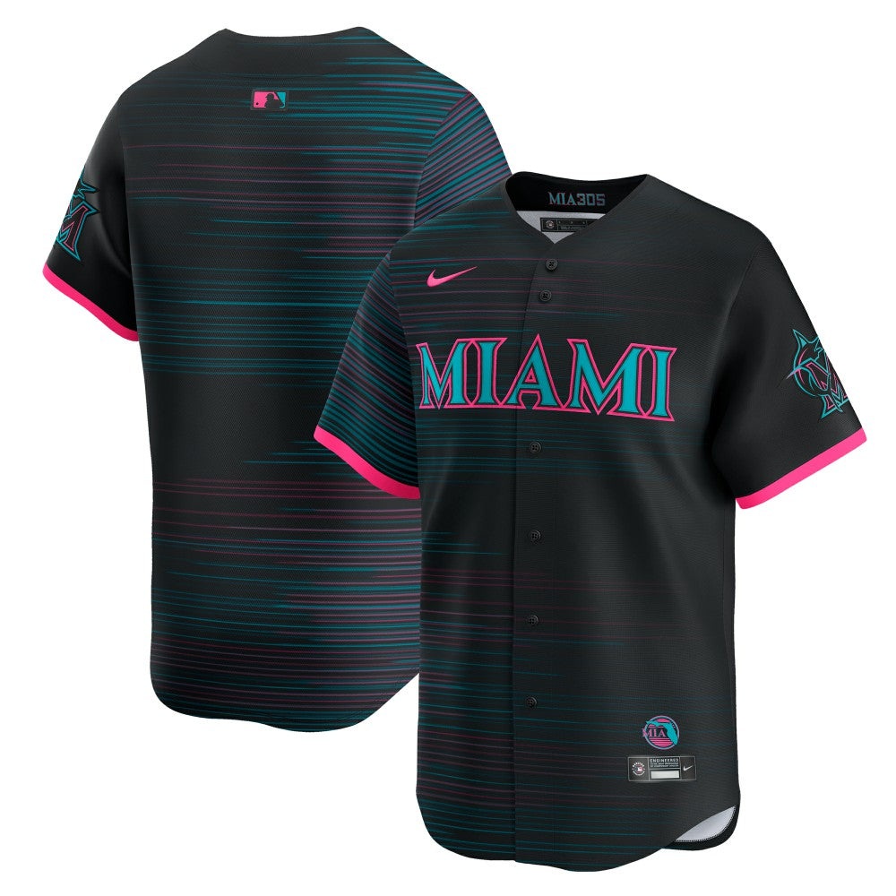 Miami Marlins Nike 2025 City Connect Limited Jersey - Black Jerseys