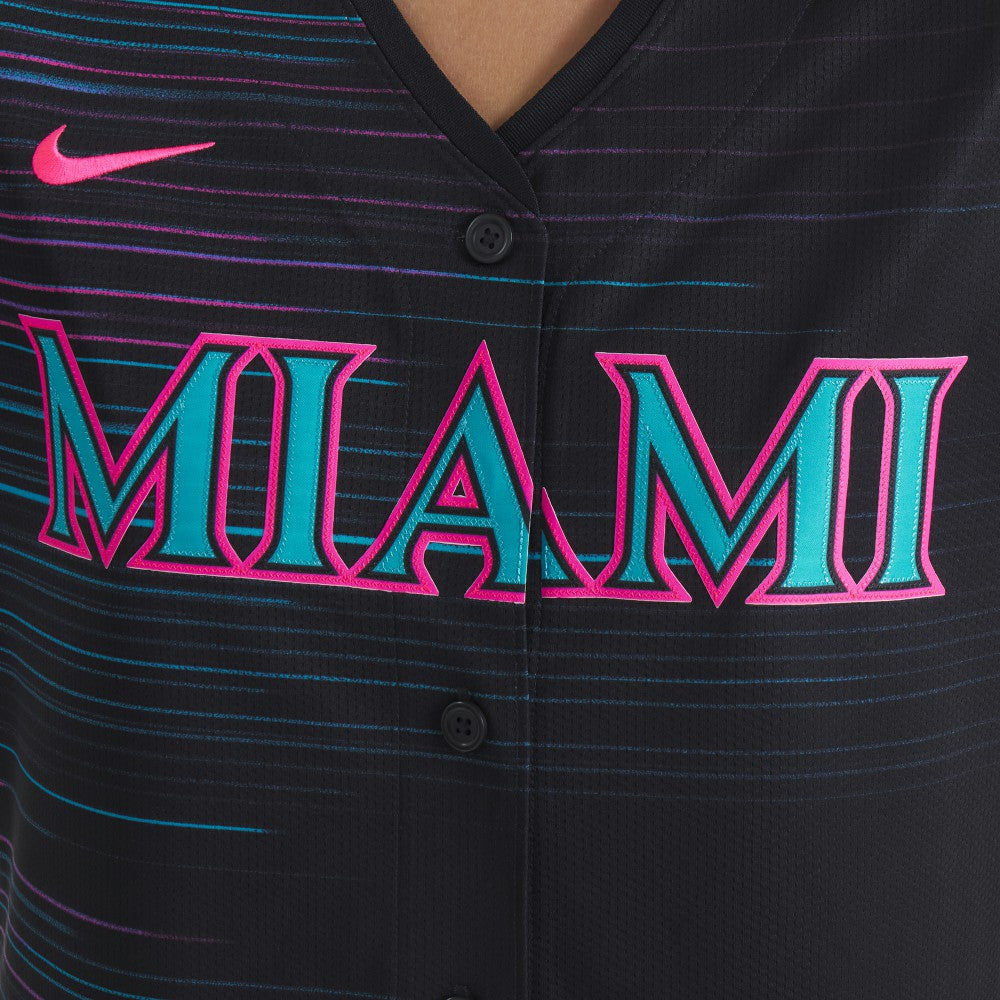 Miami Marlins Nike Women's 2025 City Connect Limited Jersey - Black Jerseys