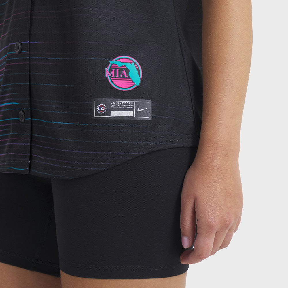 Miami Marlins Nike Women's 2025 City Connect Limited Jersey - Black Jerseys