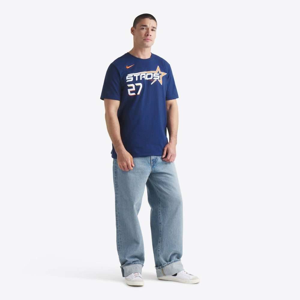 Jose Altuve Houston Astros Nike 2025 City Connect Fuse Name & Number T-Shirt - Navy T-shirts