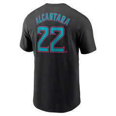 Sandy Alcantara Miami Marlins Nike 2025 City Connect Fuse Name & Number T-Shirt - Black T-shirts