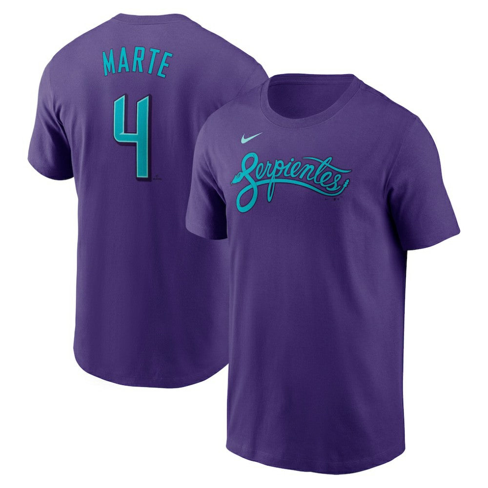 Ketel Marte Arizona Diamondbacks Nike 2025 City Connect Fuse Name & Number T-Shirt - Purple T-shirts