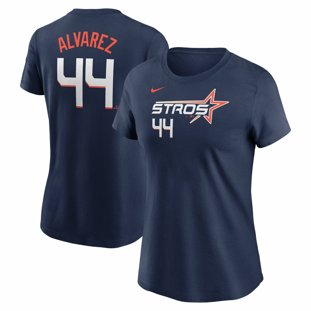 Yordan Alvarez Houston Astros Nike Women's 2025 City Connect Fuse Name & Number T-Shirt - Navy T-shirts