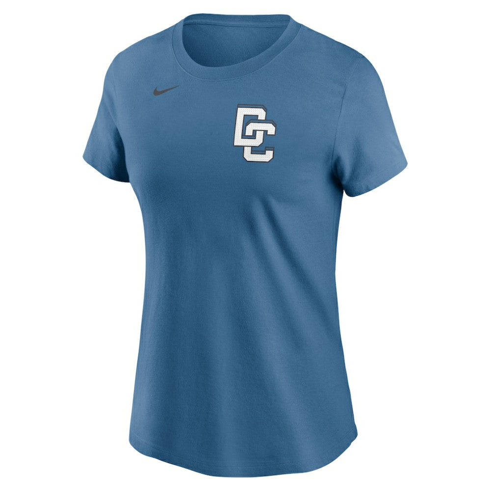 CJ Abrams Washington Nationals Nike Women's 2025 City Connect Fuse Name & Number T-Shirt - Blue T-shirts