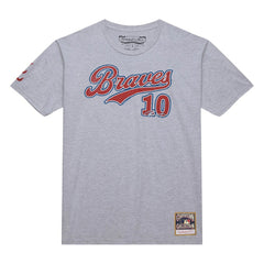 Chipper Jones Atlanta Braves Mitchell & Ness Cooperstown Collection Player T-Shirt - Heather Gray T-shirts