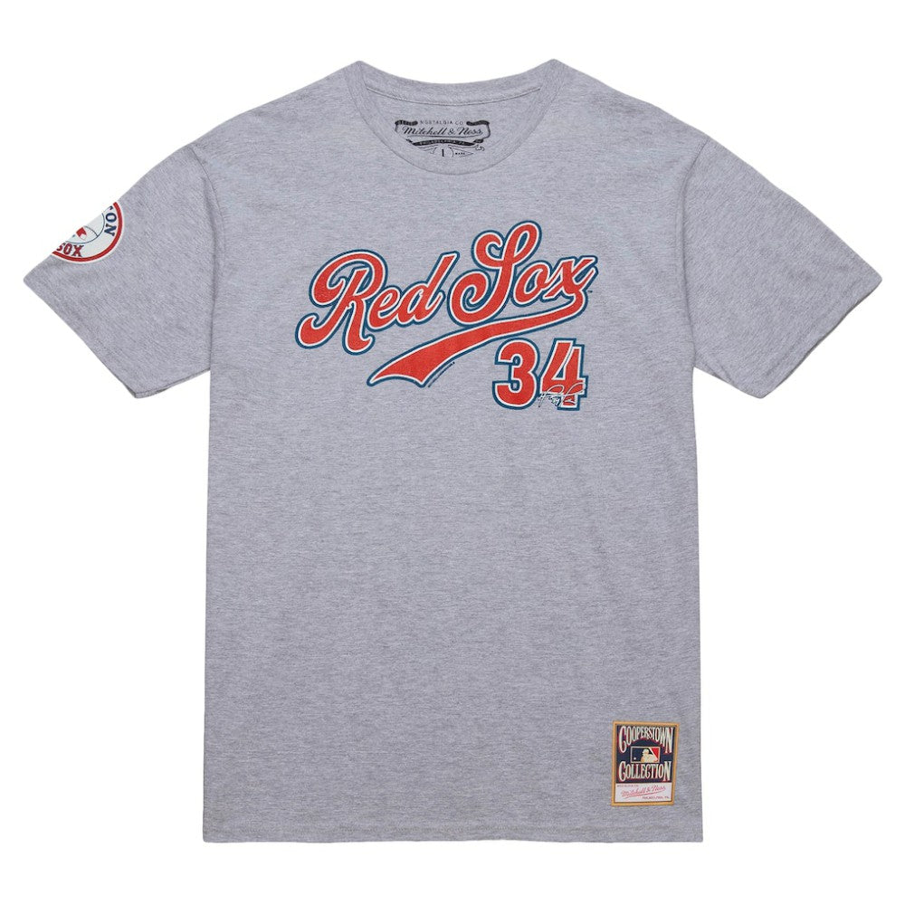 David Ortiz Boston Red Sox Mitchell & Ness Cooperstown Collection Player T-Shirt - Grey Heather T-shirts