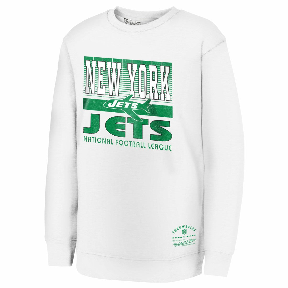New York Jets Youth Retro Big Game Fleece Pullover Sweatshirt White