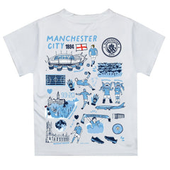 Manchester City Vive La Fete Youth Impressions Artwork T-Shirt White shop