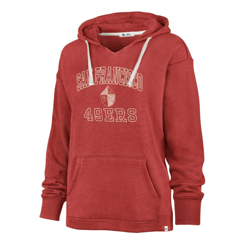 San Francisco 49ers '47 Women's Plus Size Clarity Kennedy Pullover Hoodie Scarlet