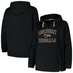 Cincinnati Bengals '47 Women's Plus Size Clarity Kennedy Pullover Hoodie Black