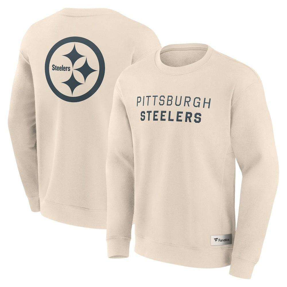 Pittsburgh Steelers Elements Future Ground Lettering Pullover Sweatshirt Cream