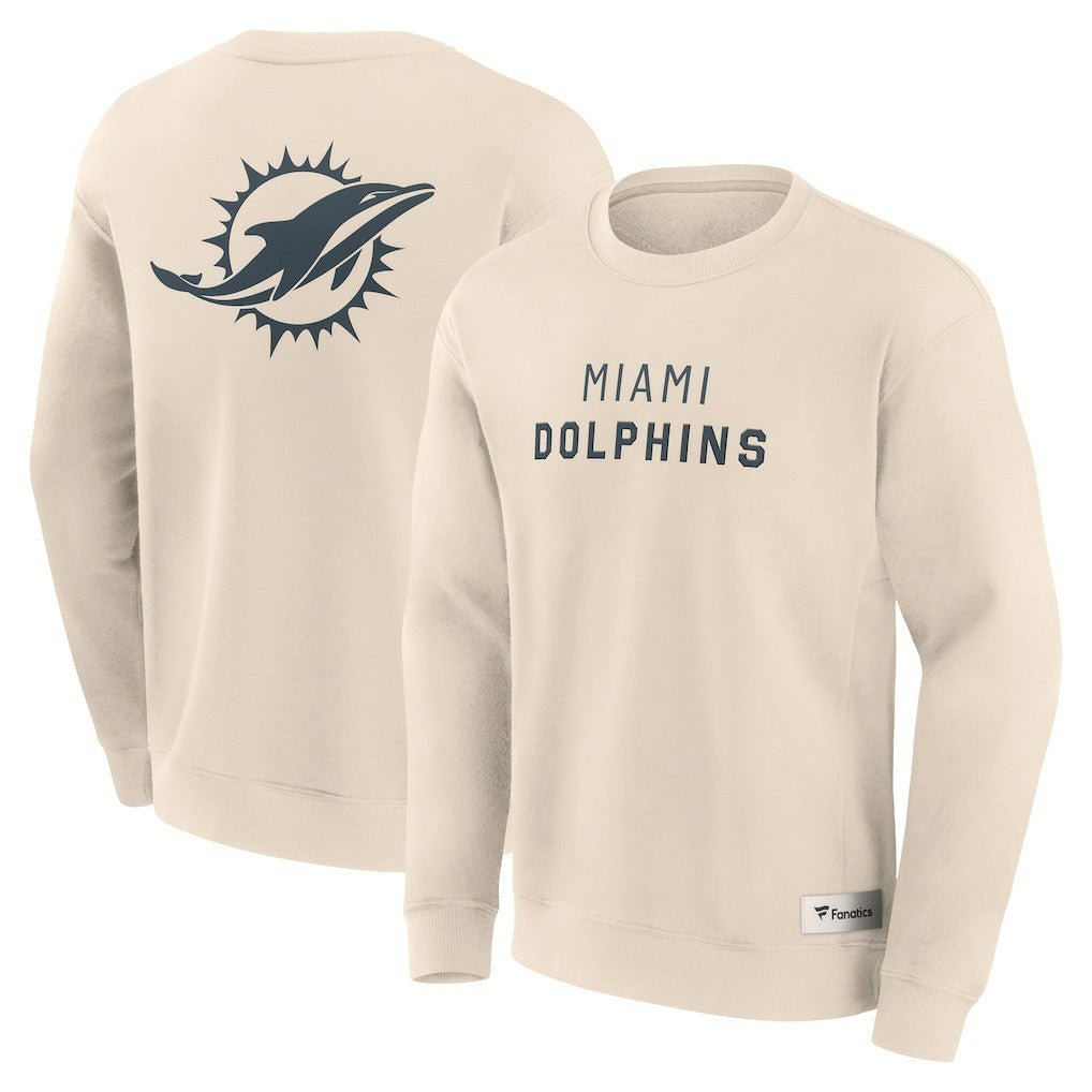 Miami Dolphins Elements Future Ground Lettering Pullover Sweatshirt Cream