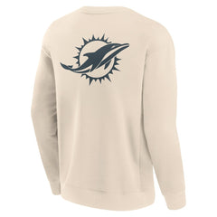 Miami Dolphins Elements Future Ground Lettering Pullover Sweatshirt Cream