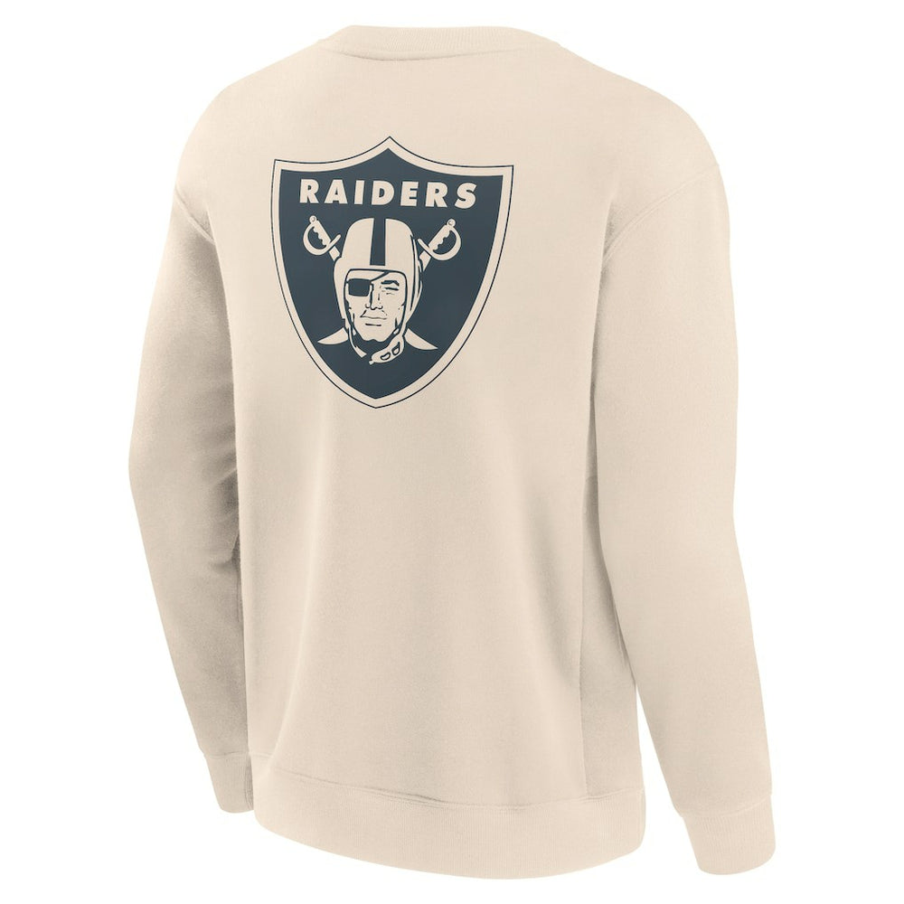 Las Vegas Raiders Elements Future Ground Lettering Pullover Sweatshirt Cream