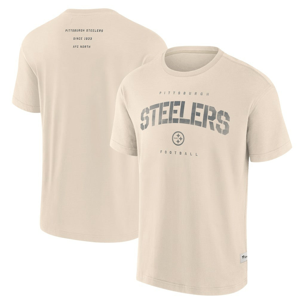 Pittsburgh Steelers Elements Weathered Tonal Future Ground T-Shirt Cream