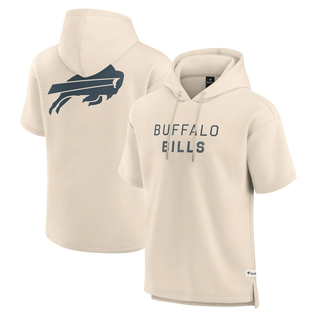 Buffalo Bills Elements Future Ground Lettering Short Sleeve Pullover Hoodie Cream