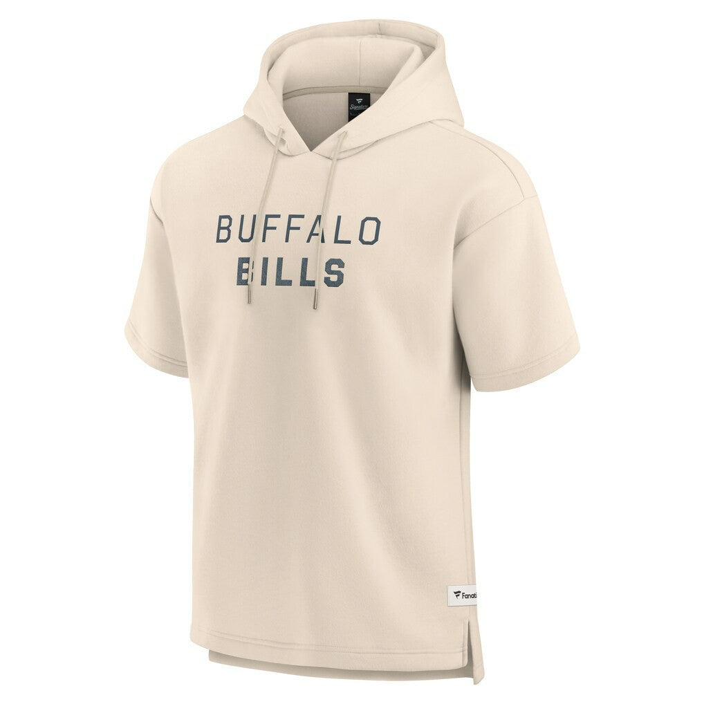 Buffalo Bills Elements Future Ground Lettering Short Sleeve Pullover Hoodie Cream