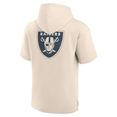 Las Vegas Raiders Elements Future Ground Lettering Short Sleeve Pullover Hoodie Cream