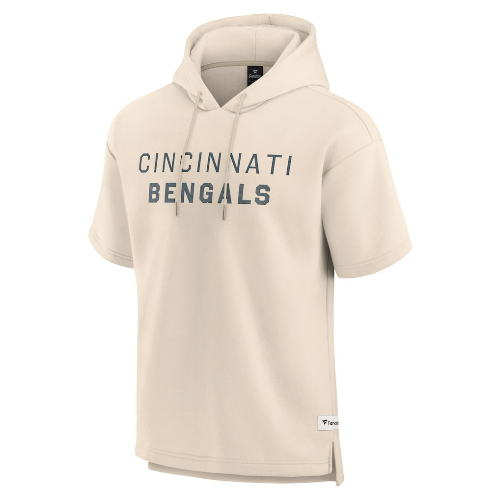 Cincinnati Bengals Elements Future Ground Lettering Short Sleeve Pullover Hoodie Cream