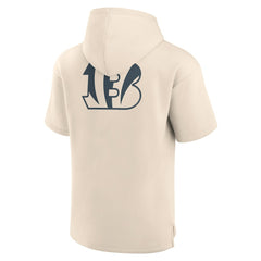 Cincinnati Bengals Elements Future Ground Lettering Short Sleeve Pullover Hoodie Cream