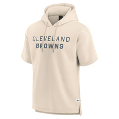 Cleveland Browns Elements Future Ground Lettering Short Sleeve Pullover Hoodie Cream