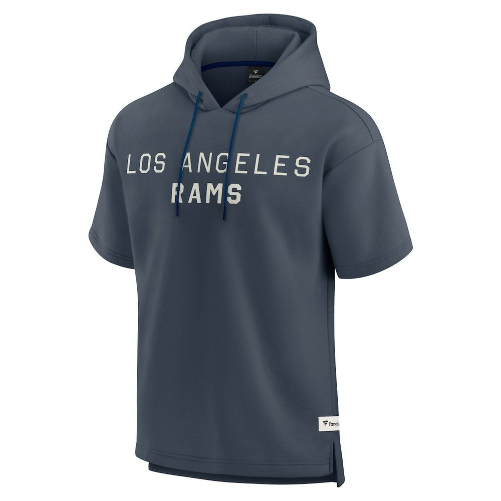 Los Angeles Rams Elements Future Ground Lettering Short Sleeve Pullover Hoodie Navy