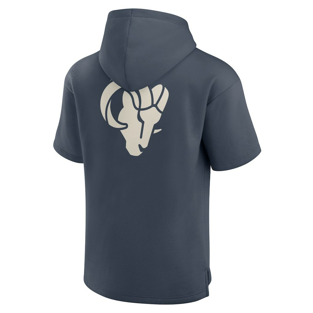 Los Angeles Rams Elements Future Ground Lettering Short Sleeve Pullover Hoodie Navy