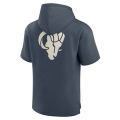 Los Angeles Rams Elements Future Ground Lettering Short Sleeve Pullover Hoodie Navy