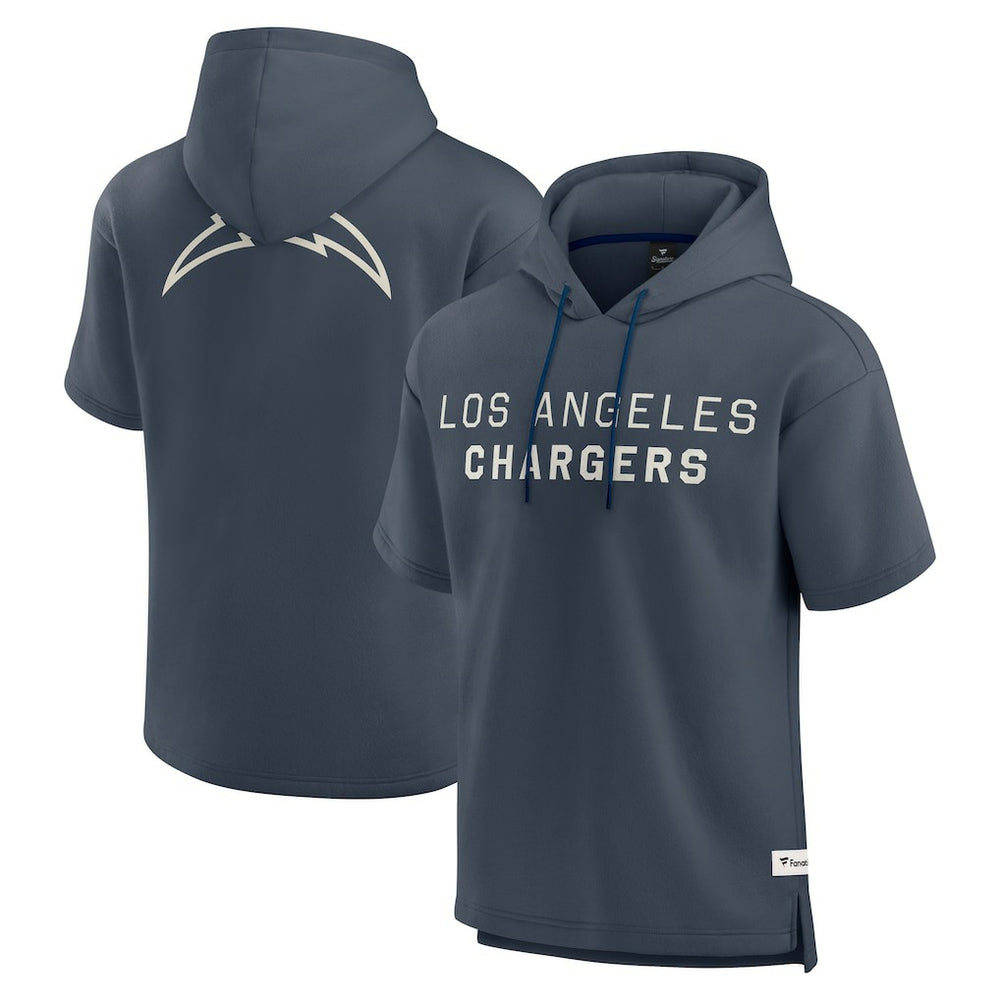 Los Angeles Chargers Elements Future Ground Lettering Short Sleeve Pullover Hoodie Navy