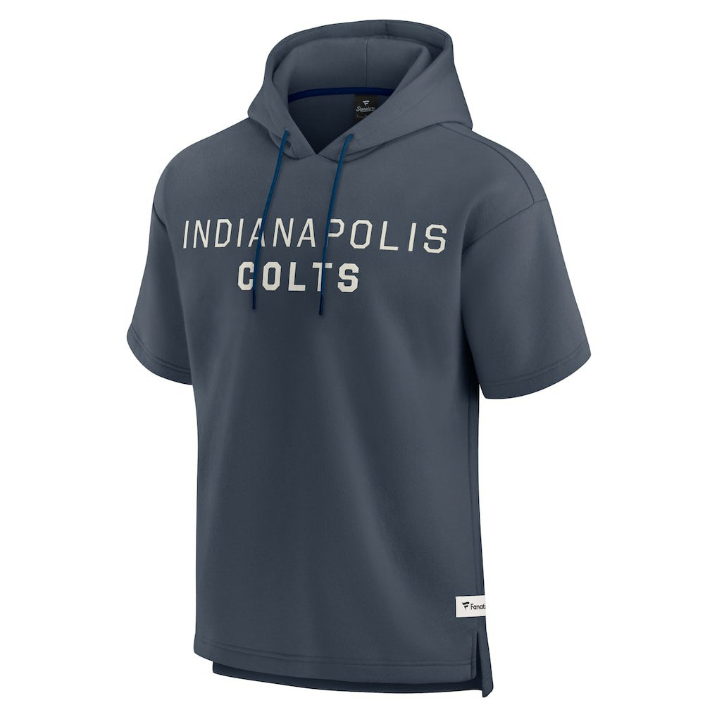 Indianapolis Colts Elements Future Ground Lettering Short Sleeve Pullover Hoodie Navy