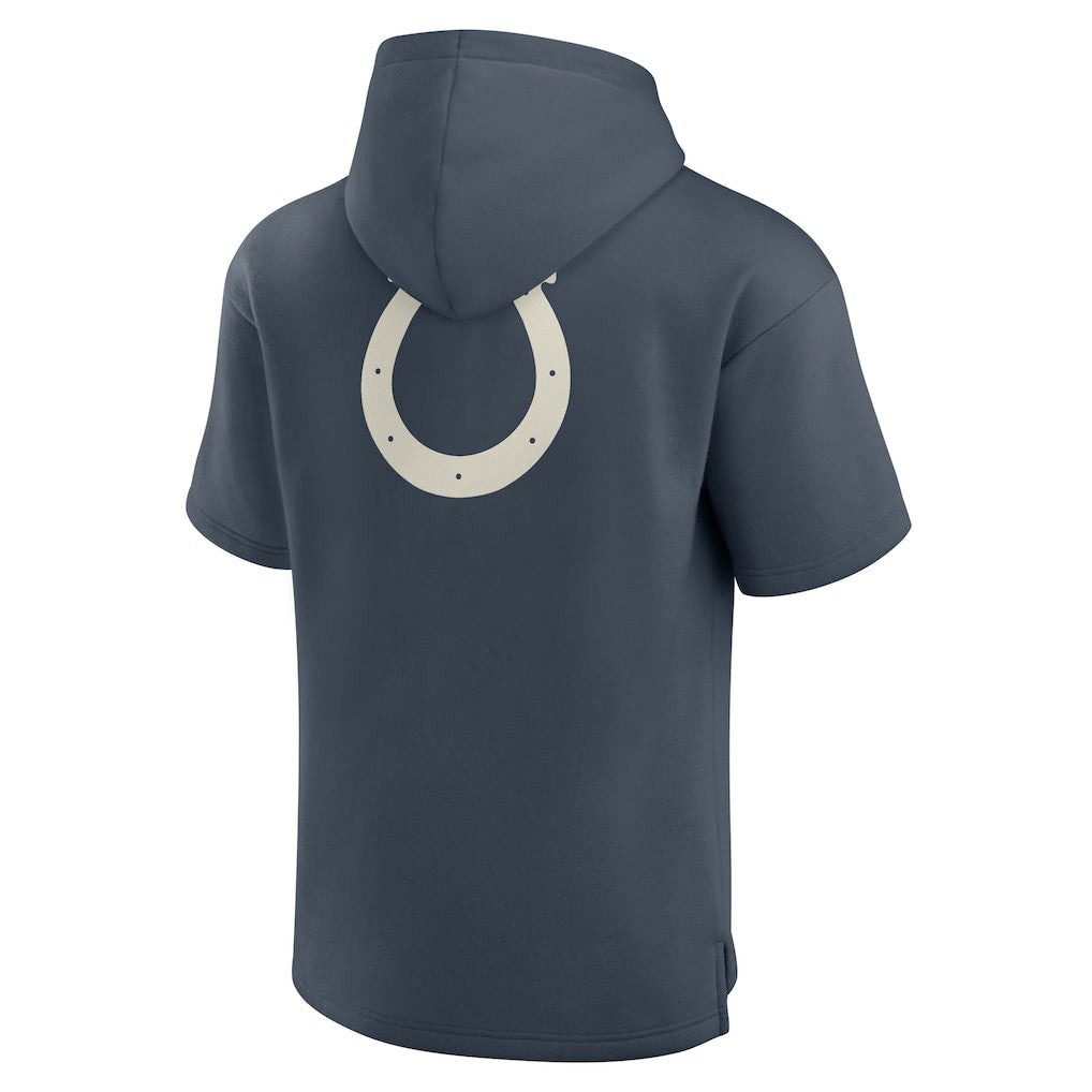 Indianapolis Colts Elements Future Ground Lettering Short Sleeve Pullover Hoodie Navy