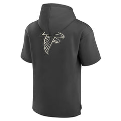 Atlanta Falcons Elements Future Ground Lettering Short Sleeve Pullover Hoodie Charcoal