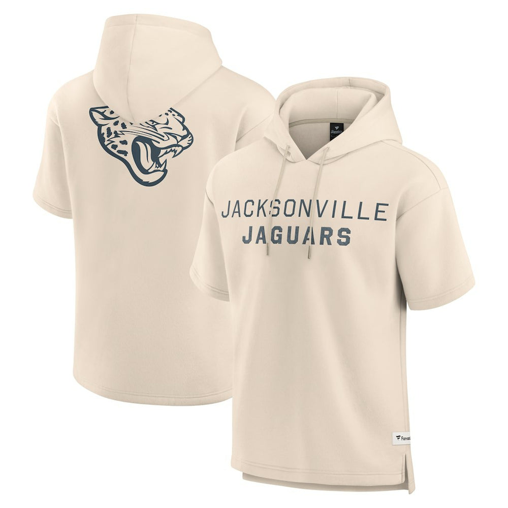 Jacksonville Jaguars Elements Future Ground Lettering Short Sleeve Pullover Hoodie Cream
