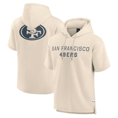 San Francisco 49ers Elements Future Ground Lettering Short Sleeve Pullover Hoodie Cream