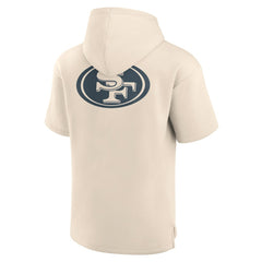 San Francisco 49ers Elements Future Ground Lettering Short Sleeve Pullover Hoodie Cream