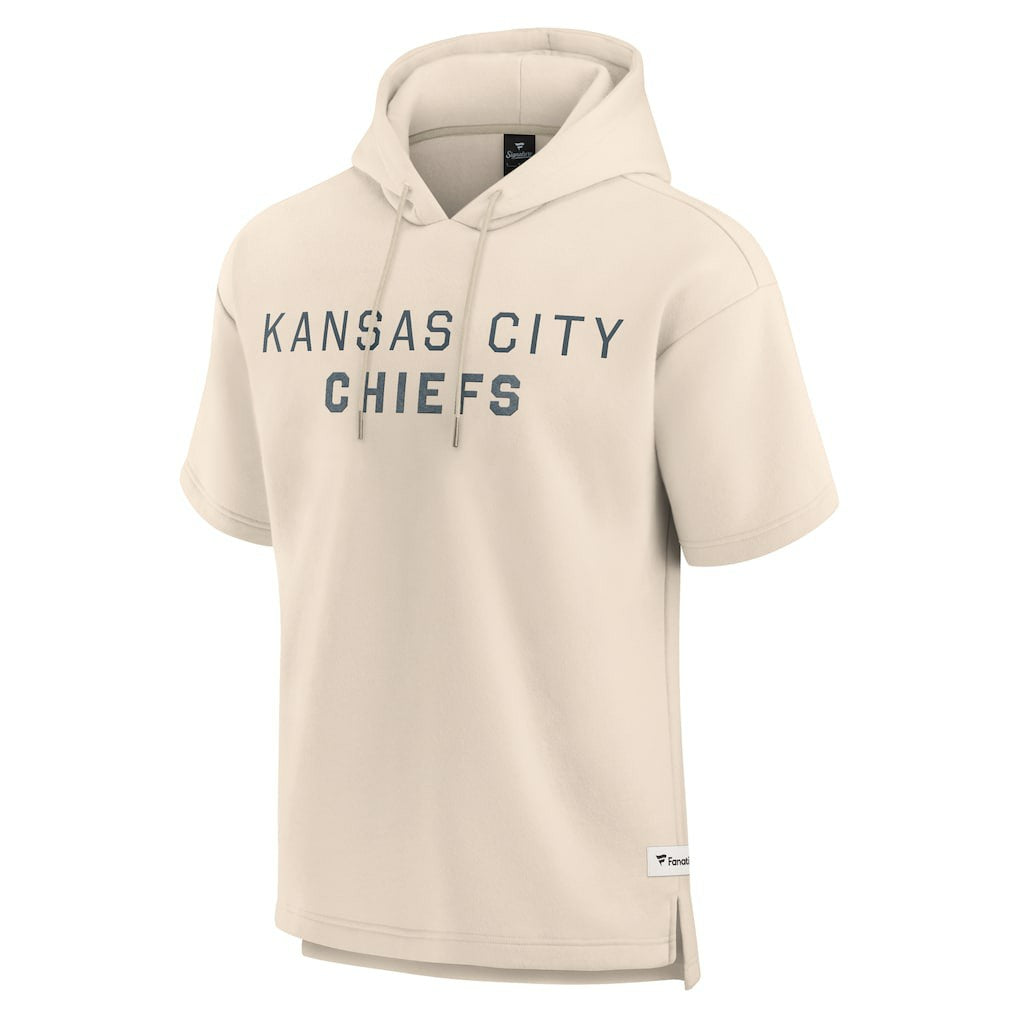 Kansas City Chiefs Elements Future Ground Lettering Short Sleeve Pullover Hoodie Cream