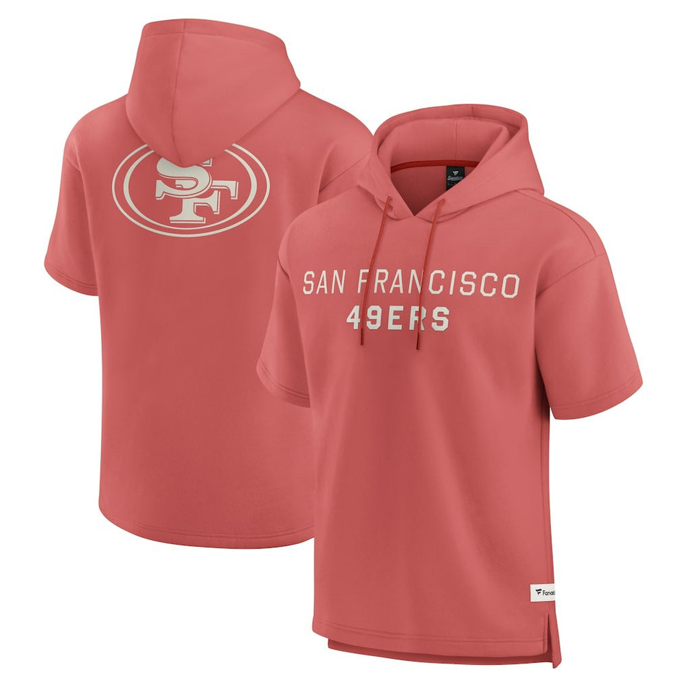 San Francisco 49ers Elements Future Ground Lettering Short Sleeve Pullover Hoodie Red
