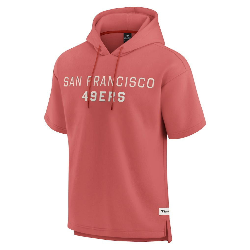 San Francisco 49ers Elements Future Ground Lettering Short Sleeve Pullover Hoodie Red
