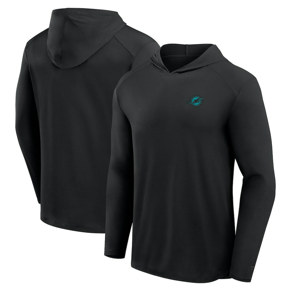 Miami Dolphins Front Office Power Mono Long Sleeve Hoodie T-Shirt Black