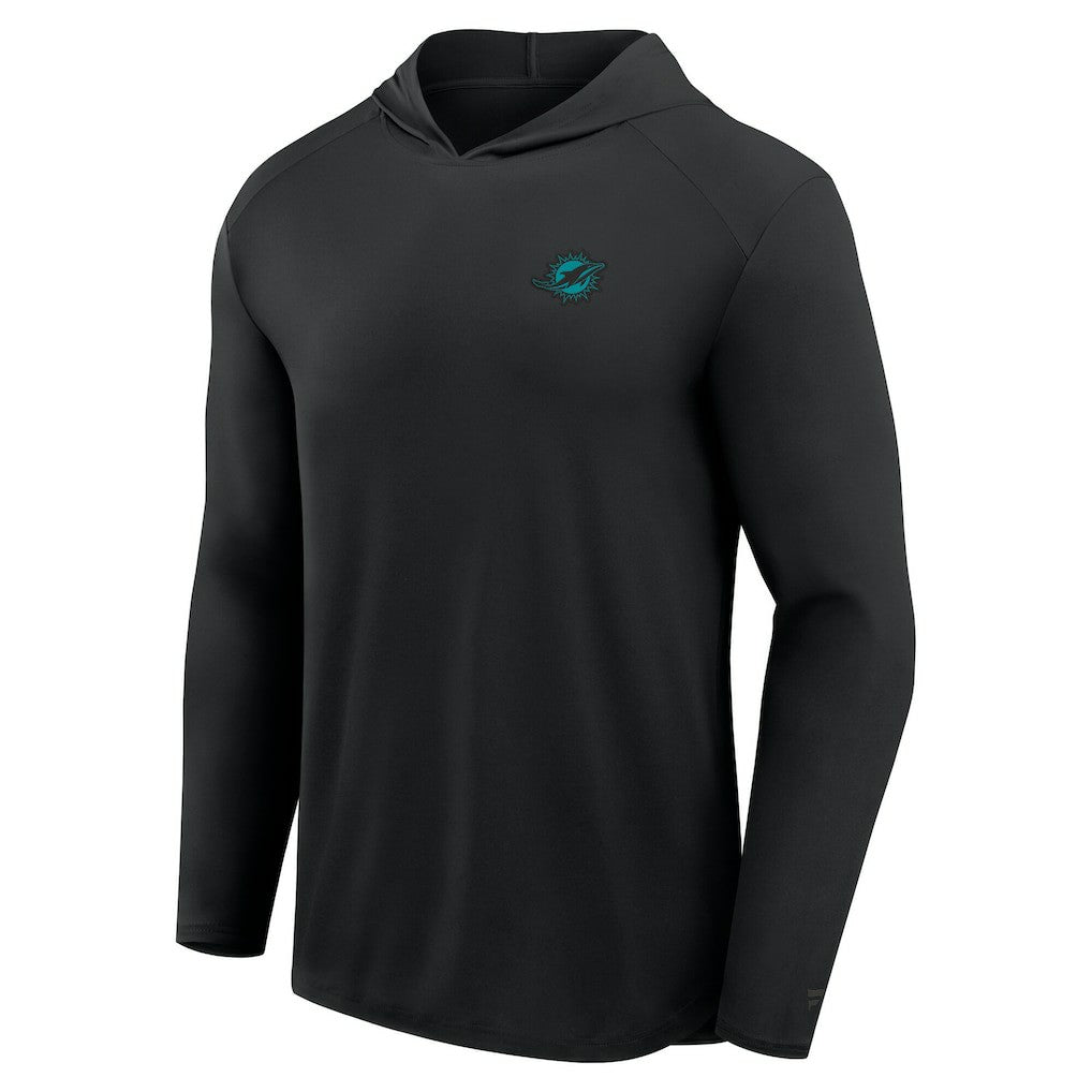 Miami Dolphins Front Office Power Mono Long Sleeve Hoodie T-Shirt Black