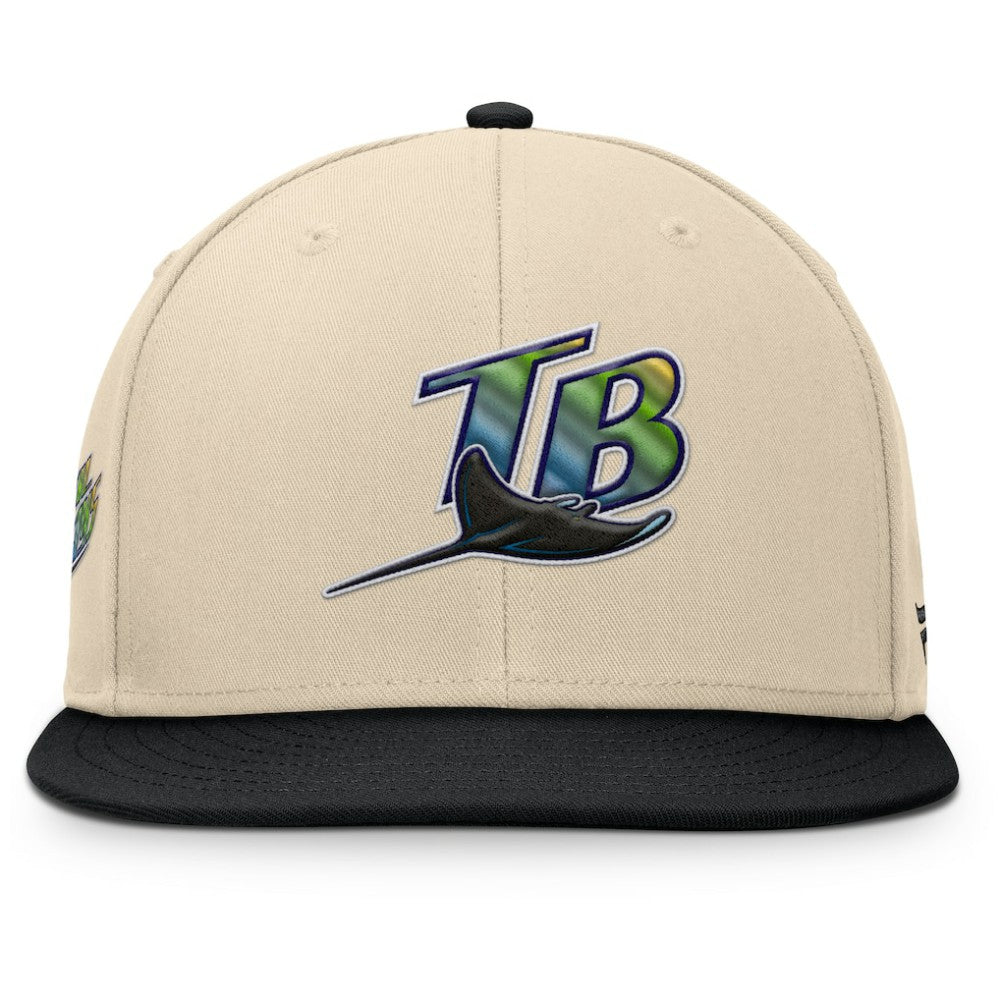 Tampa Bay Rays Fanatics Cooperstown Collection Bounder Snapback Hat - Natural/Black Hats
