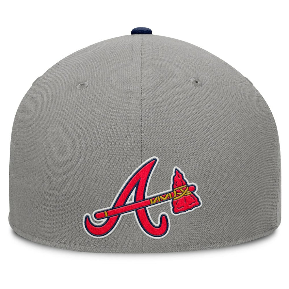 Atlanta Braves Fanatics Clubhouse Dugout Fitted Hat - Gray/Navy Hats