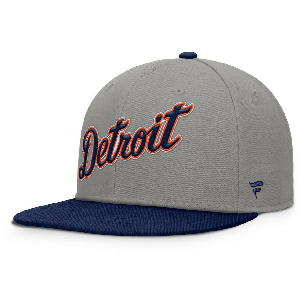 Detroit Tigers Fanatics Clubhouse Dugout Fitted Hat - Gray/Navy Hats
