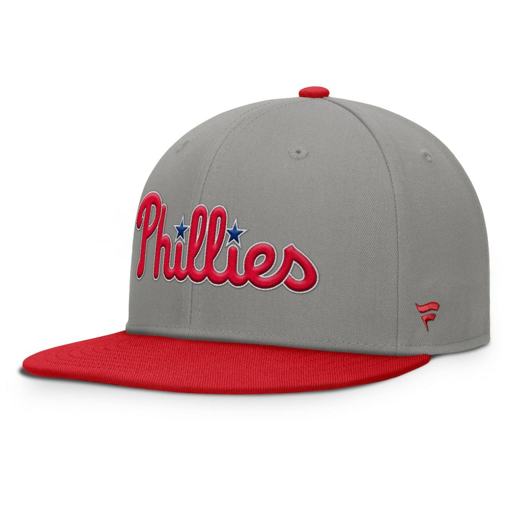 Philadelphia Phillies Fanatics Clubhouse Dugout Fitted Hat - Gray/Red Hats