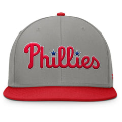 Philadelphia Phillies Fanatics Clubhouse Dugout Fitted Hat - Gray/Red Hats
