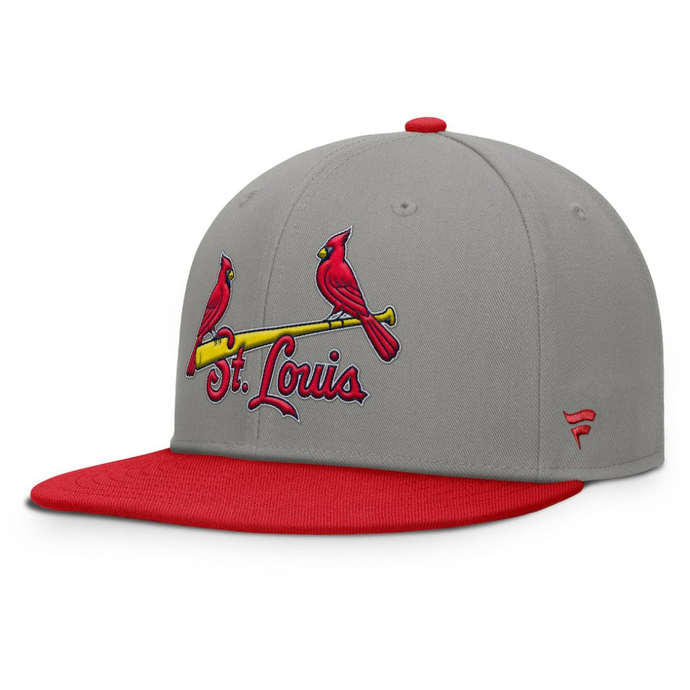 St. Louis Cardinals Fanatics Clubhouse Dugout Fitted Hat - Gray/Red Hats