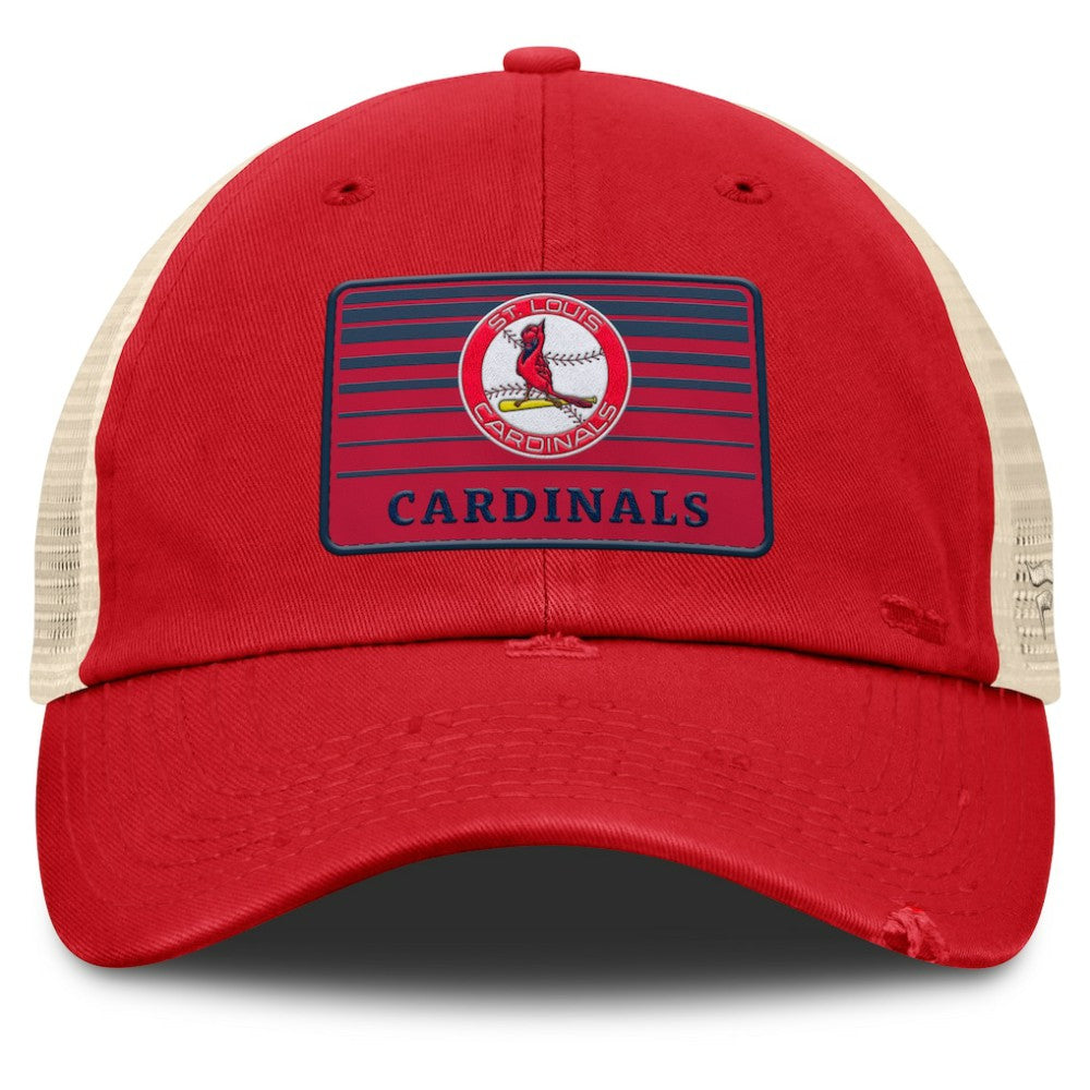 St. Louis Cardinals Fanatics Cooperstown Collection Eastbound Mesh Adjustable Hat - Red/Natural Hats
