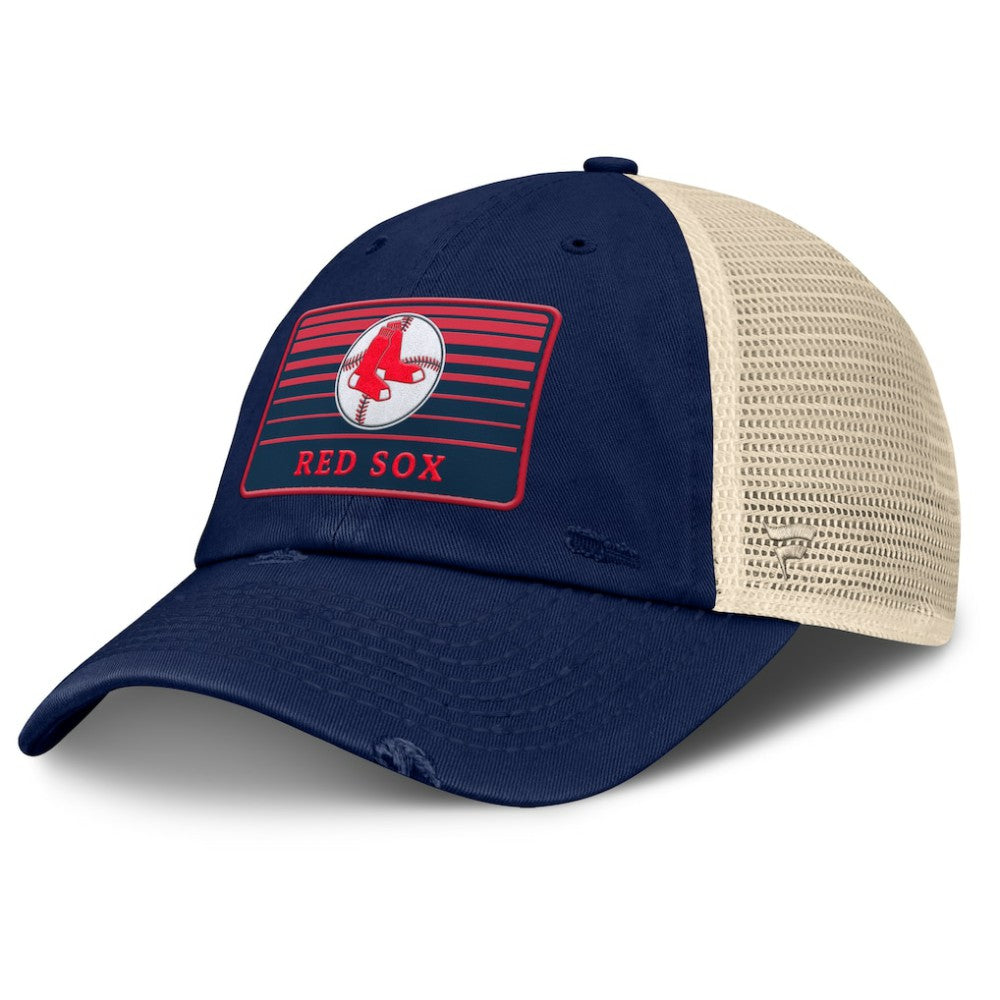 Boston Red Sox Fanatics Cooperstown Collection Eastbound Mesh Adjustable Hat - Navy/Natural Hats