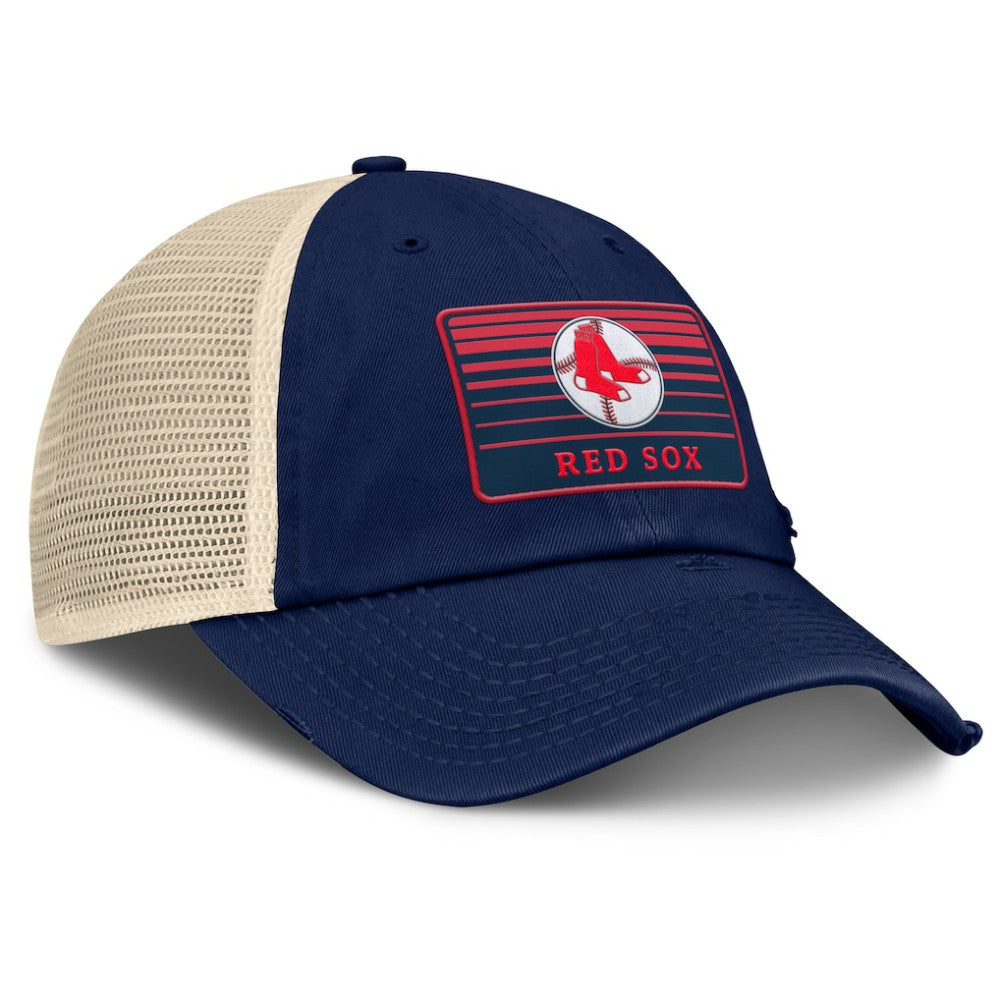 Boston Red Sox Fanatics Cooperstown Collection Eastbound Mesh Adjustable Hat - Navy/Natural Hats