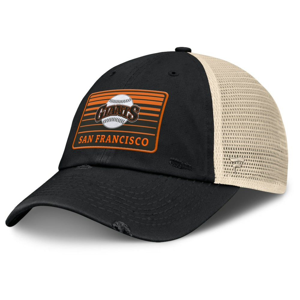 San Francisco Giants Fanatics Cooperstown Collection Eastbound Mesh Adjustable Hat - Black/Natural Hats
